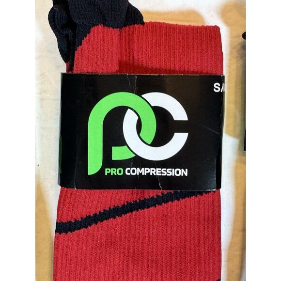 Lot 3 Pairs New Pro Compression Marathon Socks Solid Black Green Argyle - Picture 8 of 9